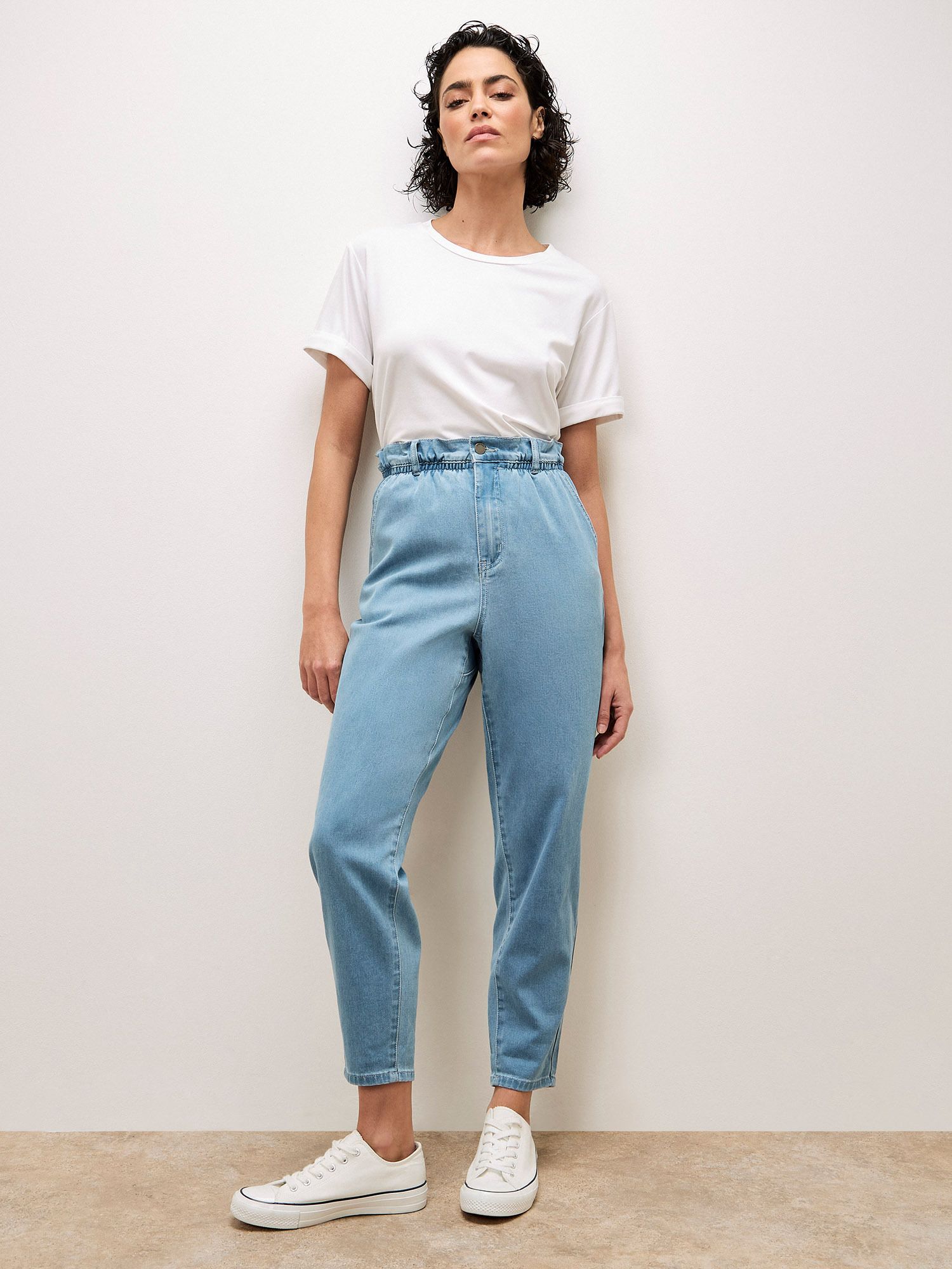 Freya Paper Bag Waist Slim Fit Jeans