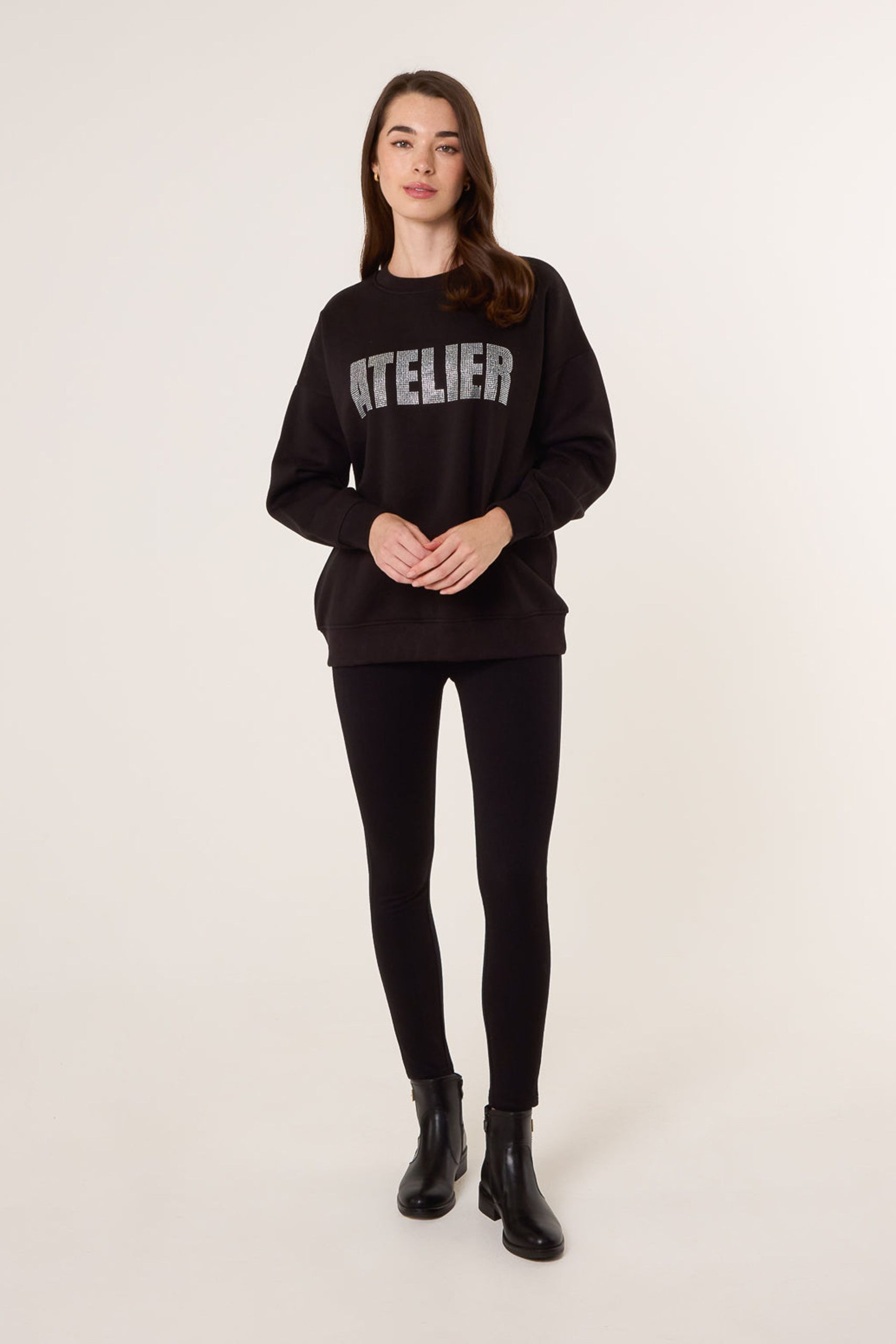Black Atelier Diamante Sweatshirt