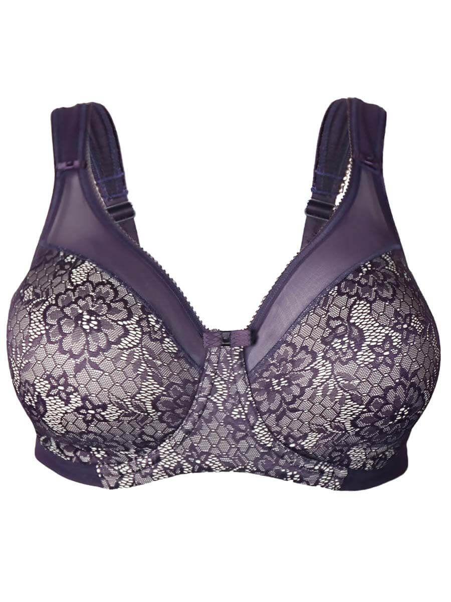 Beauty Lace Underwired Smoothing Bra - Aubergine