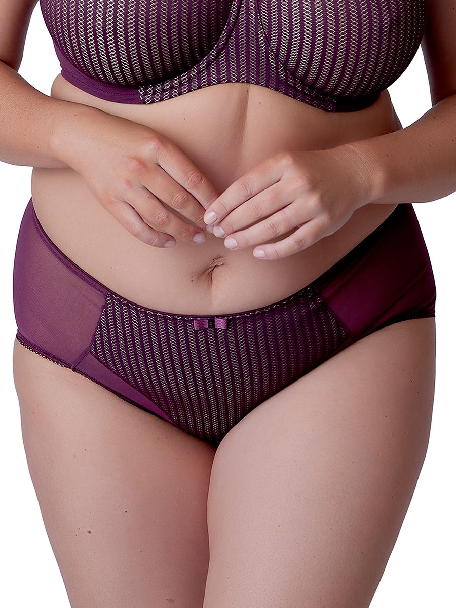 Beauty Stripe Deep Brief - Burgundy