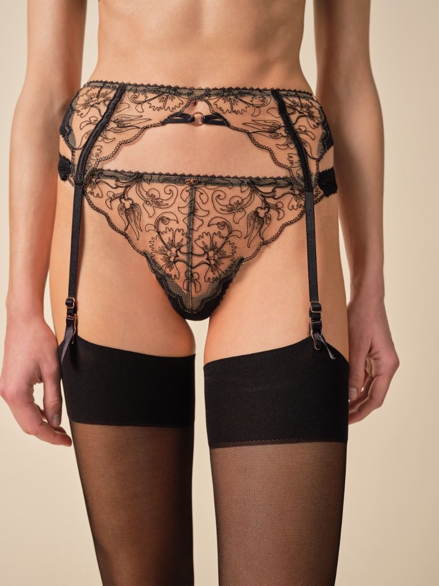 VIP Fleur de Nuit Suspender - Black