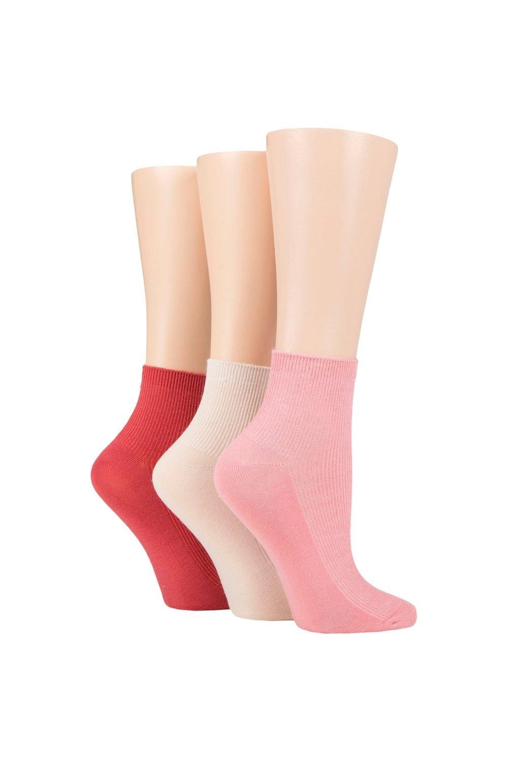 3 Pair Ribbed Bamboo Ankle Socks