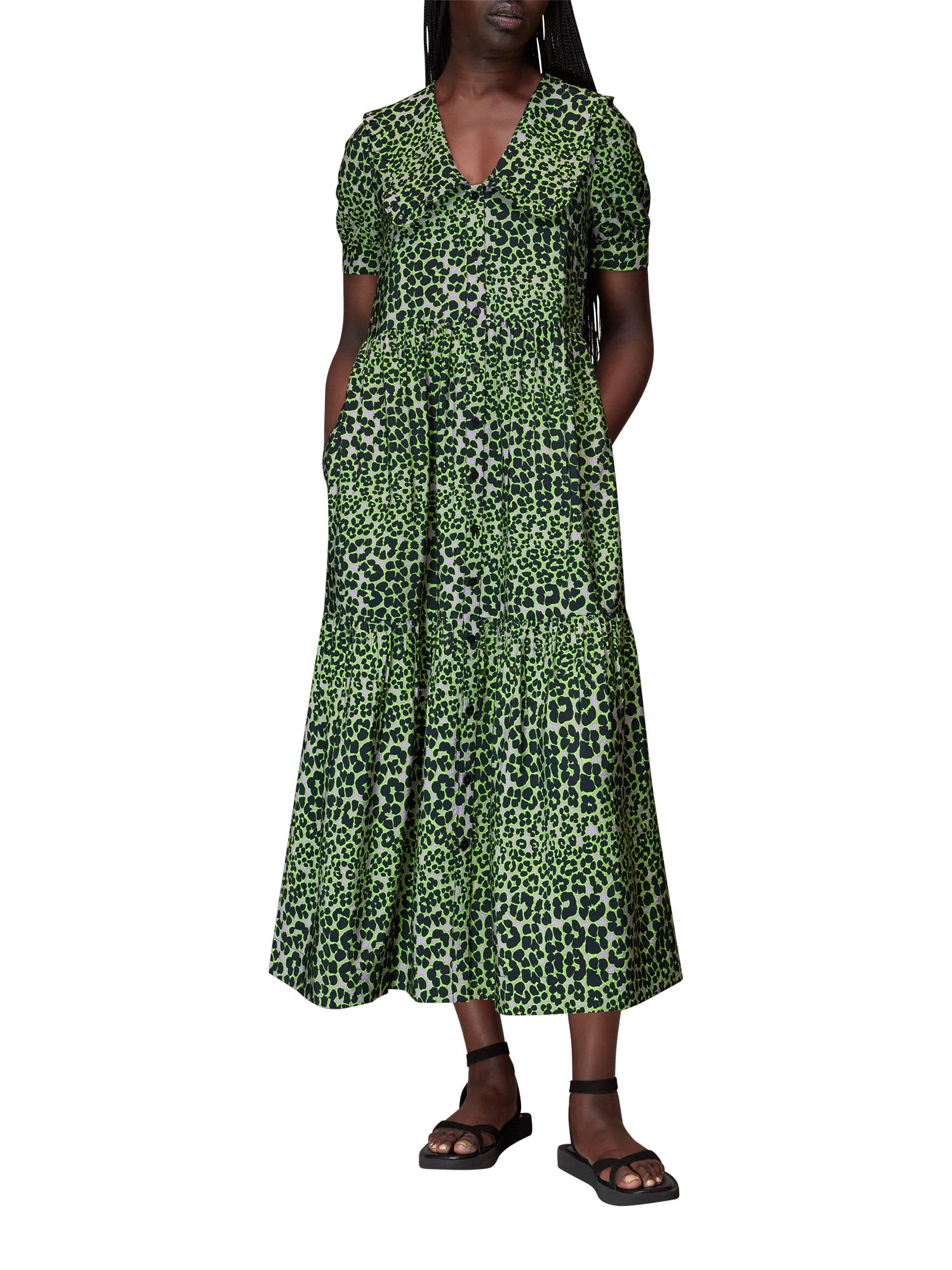 Animal Collar Dress Animal Print