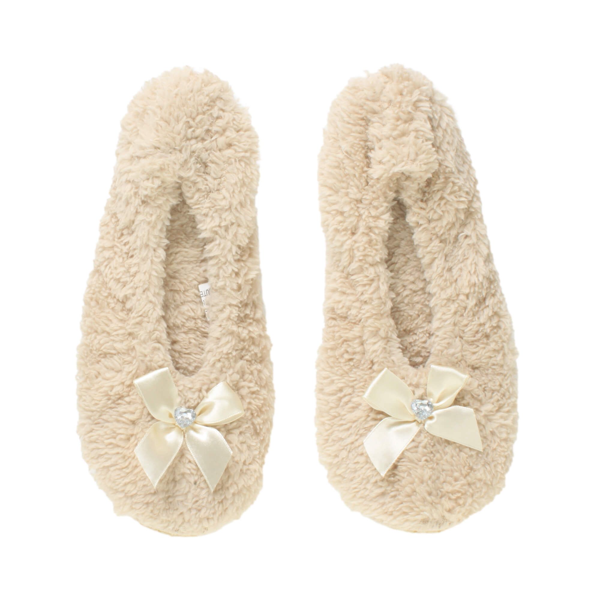 Flat Heel Grip Sole Footsie Sock Slippers