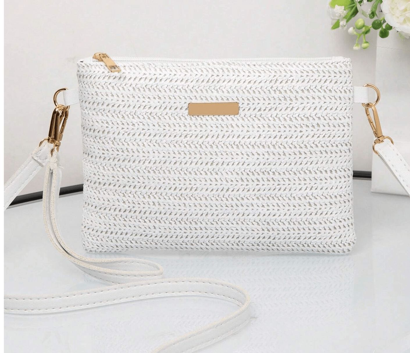 Shoulder Cross Body Straw Holiday Clutch Bag
