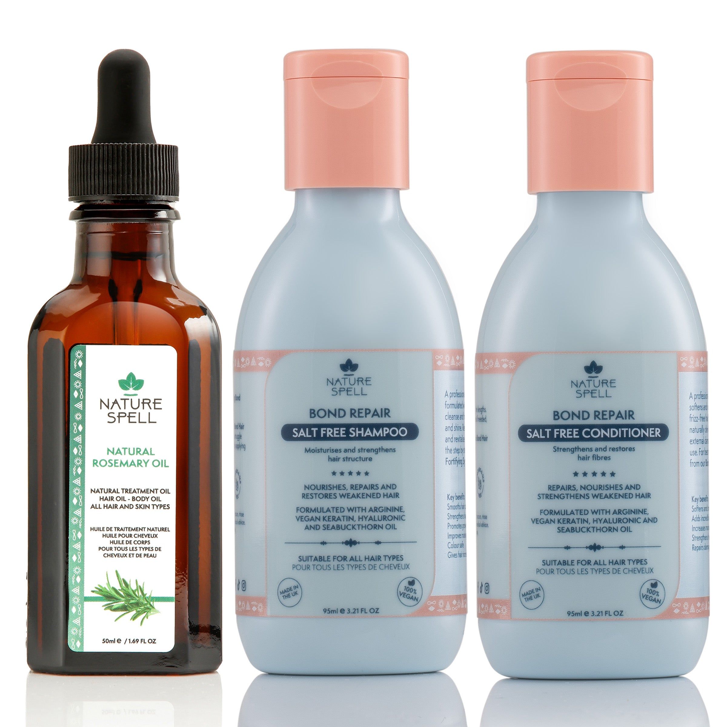 Bond Repair Trio - Rosemary Oil with Bond Repair Shampoo & Condi
