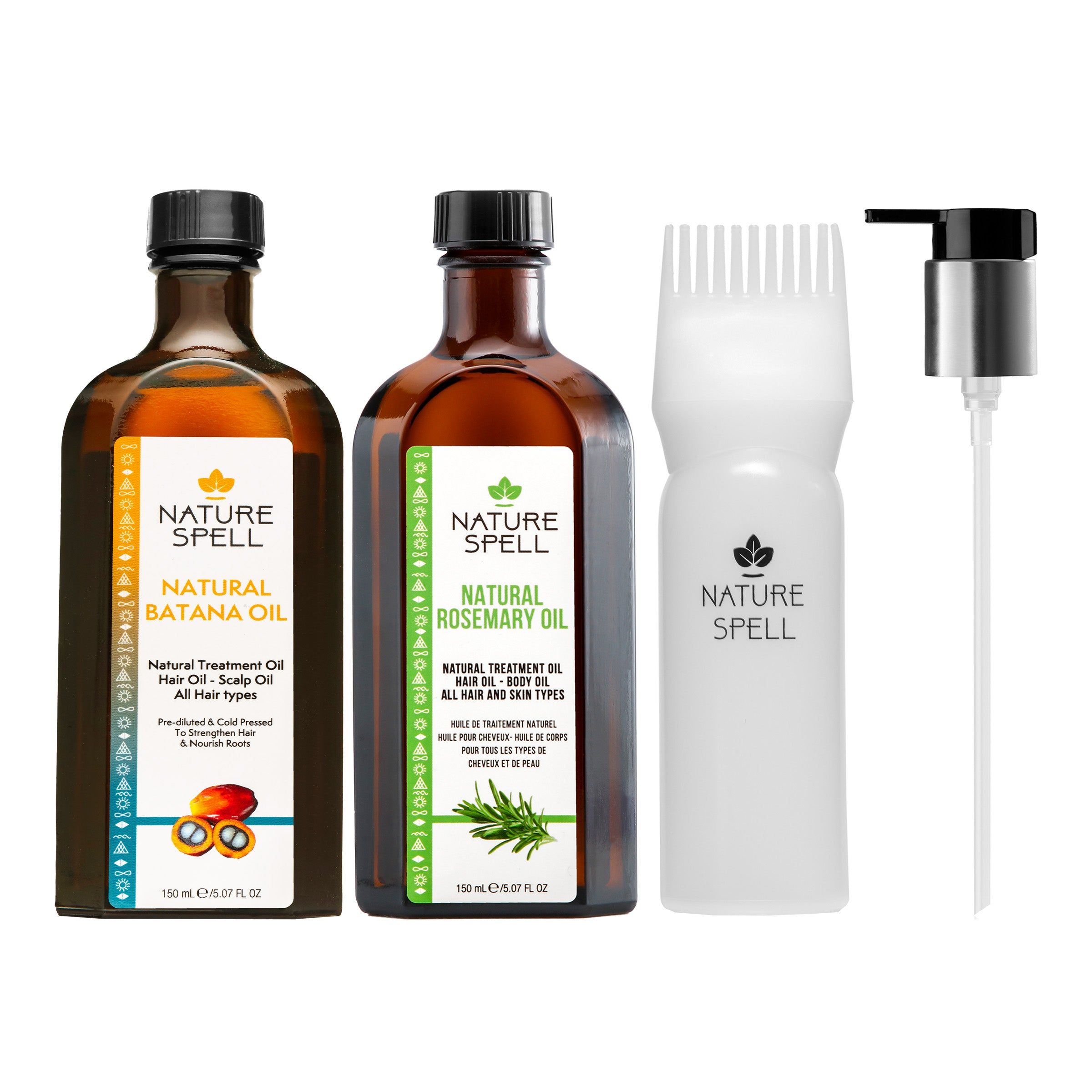 Batana & Rosemary Hair Nourishment Set with pump and Oil Applica