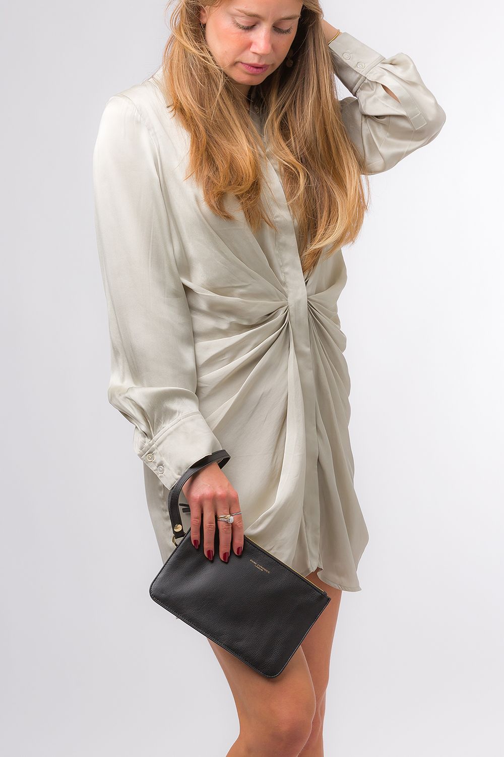 'Addison' Nappa Leather Clutch Bag