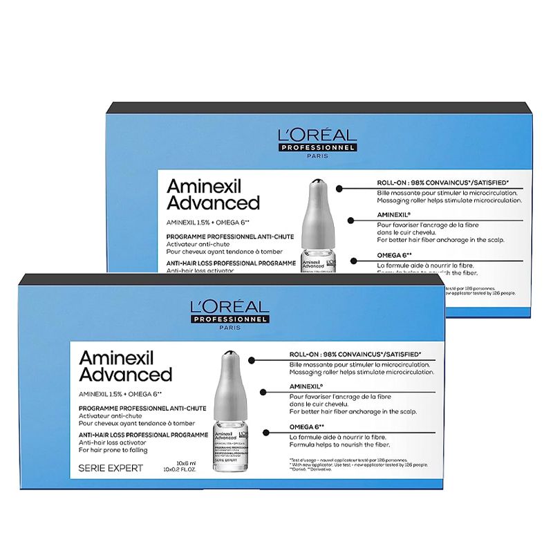 Aminexil Advanced Anti-Hair Loss Programme for hair prone to falling Double