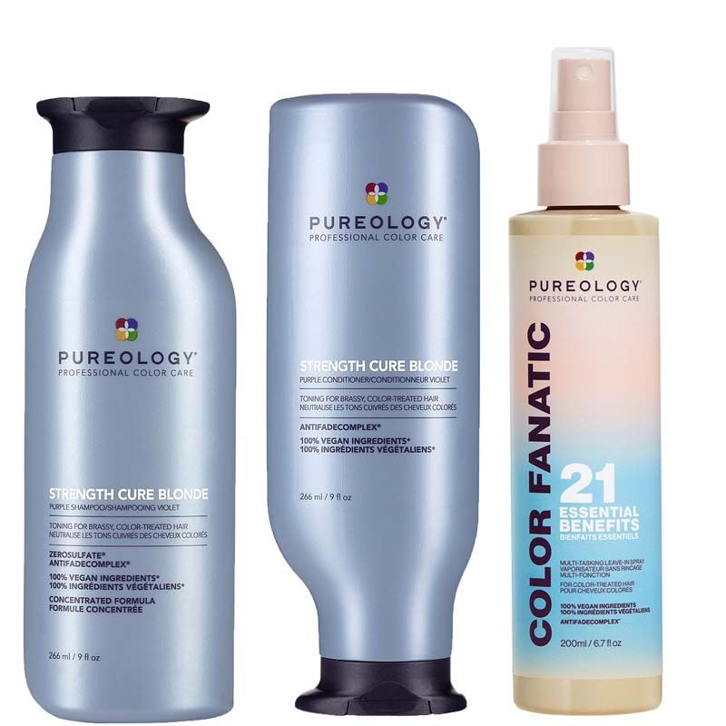 Strength Cure Blonde Shampoo, Conditioner & Color Fanatic Multi-Tasking Spray 200ml Pack