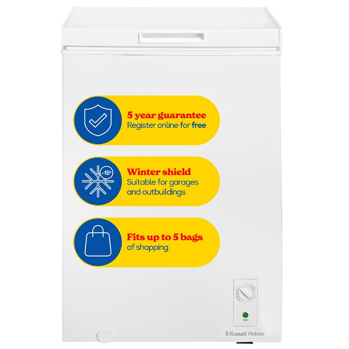 Chest Freezer 99L Suitable for Garages, Outbuildings RH99CF0E1