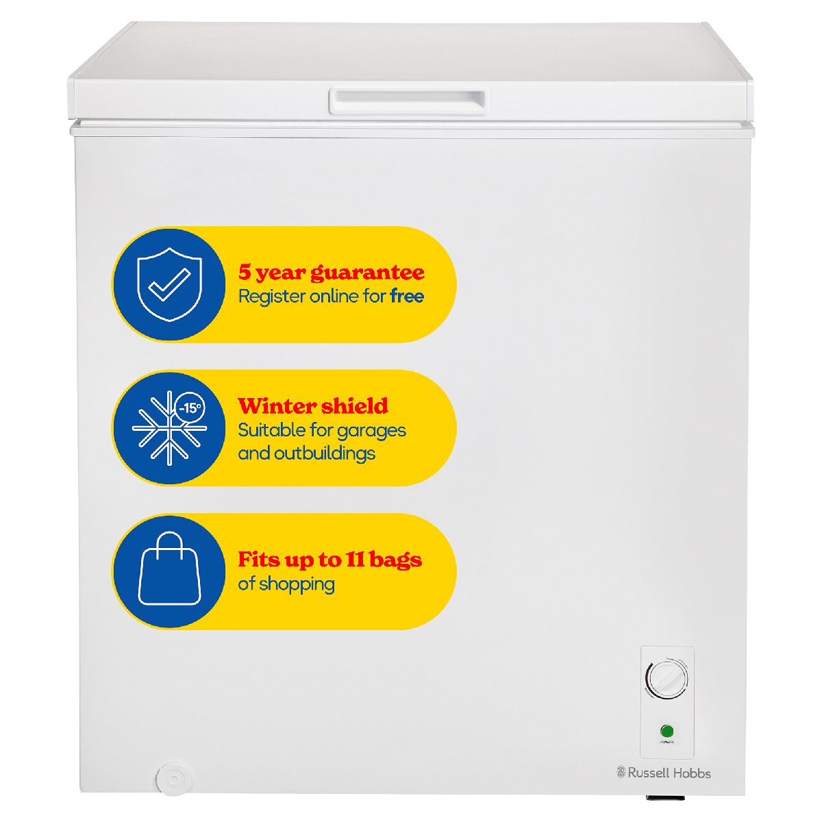 Chest Freezer 198L Suitable for Garages, Outbuildings RH198CF0E1