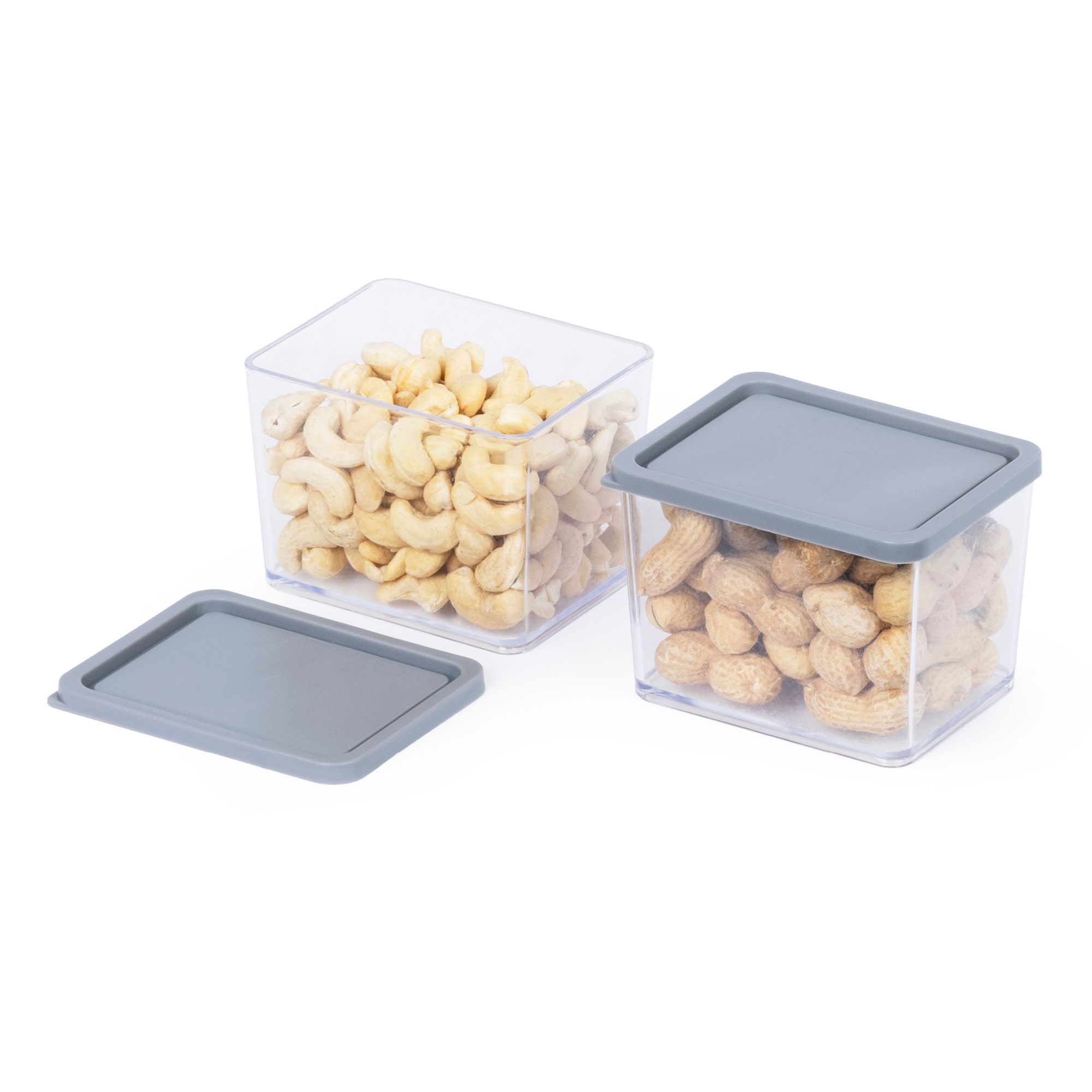 370ml Food Storage Containers with Grey Lids - Set of 2