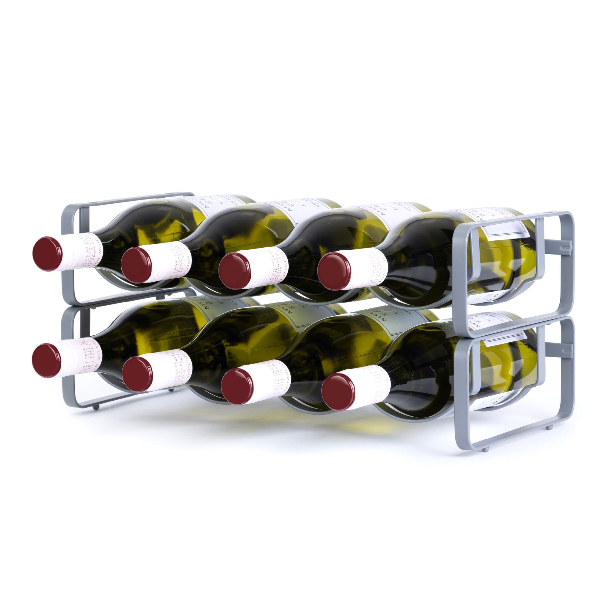 Elegant Stackable Wine Shelf Rack - Set of 2