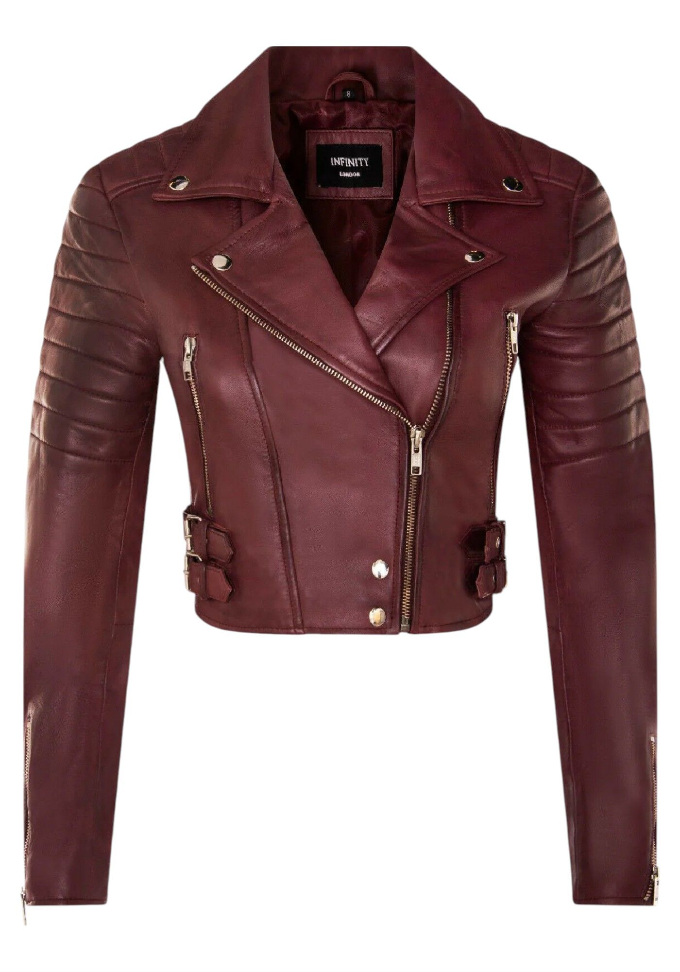 Brando Cropped Leather Jacket-Longtown