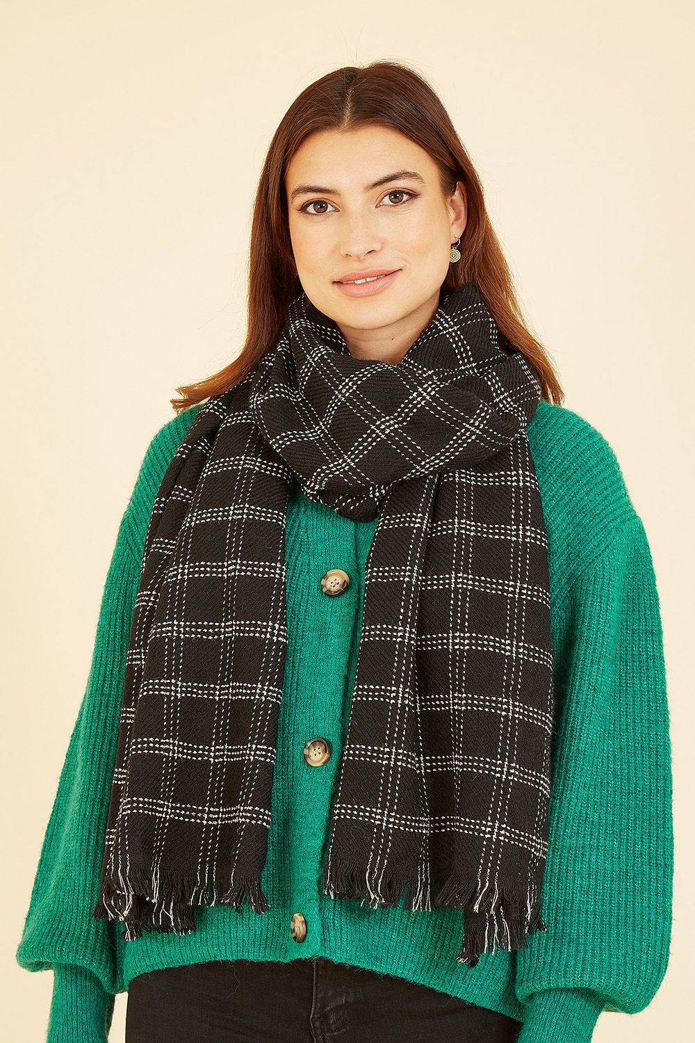 Black Check Scarf