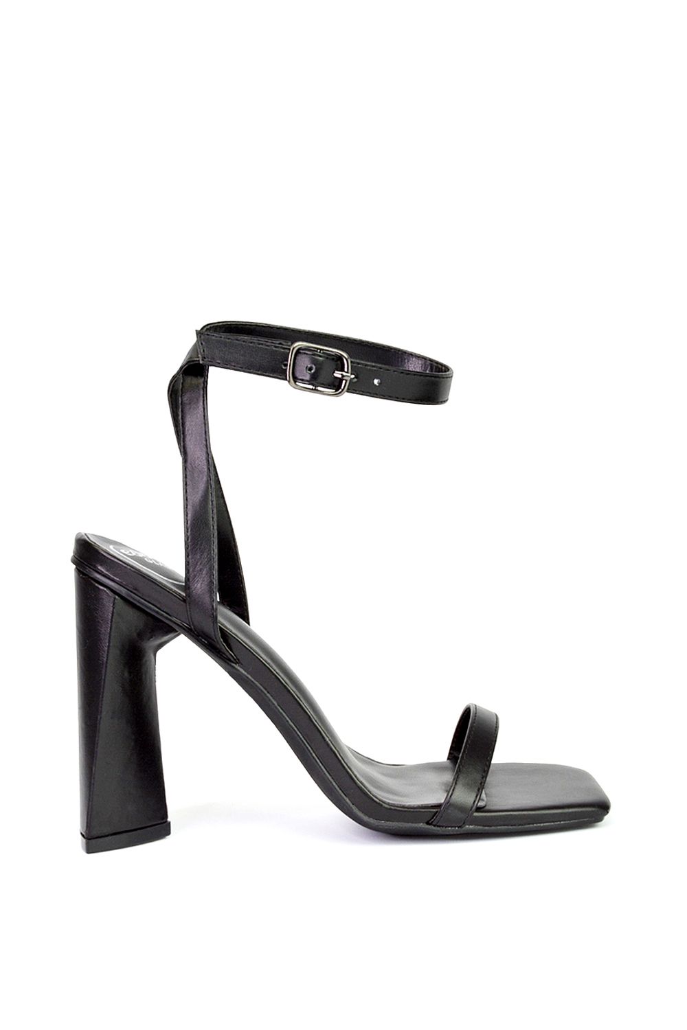 'Max' Strappy Square Toe Sculptured Block High Heel Sandals