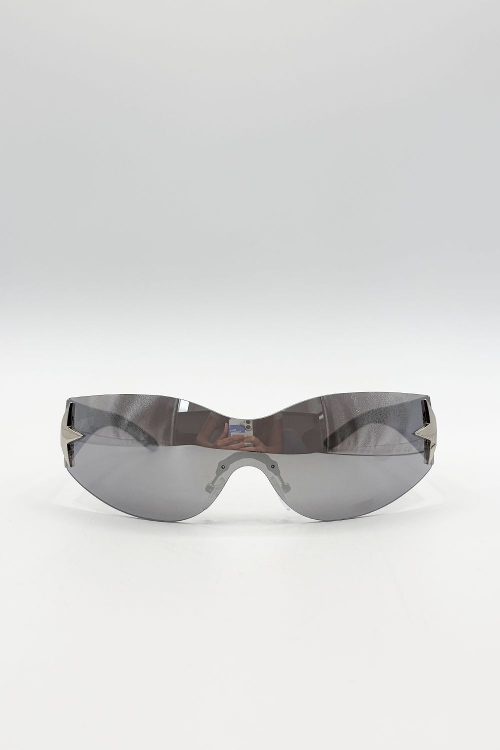 Racer Sunglasses with Star Hinge Detail in Silver