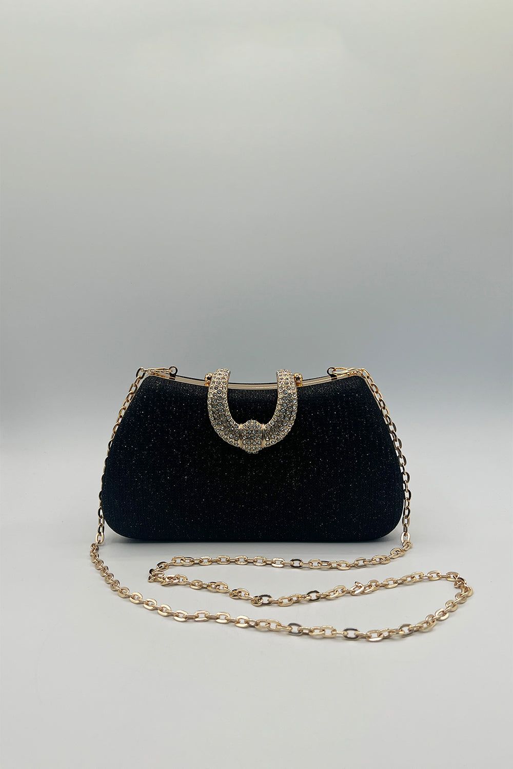Black Shimmer Clutch Bag