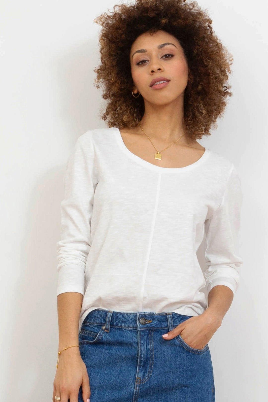 Sandford Organic Cotton Slub Jersey Top Ecru