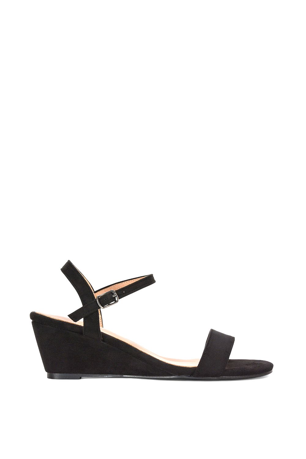 'Alissa' Open Toe Wedge Heel Sandals With Ankle Strap