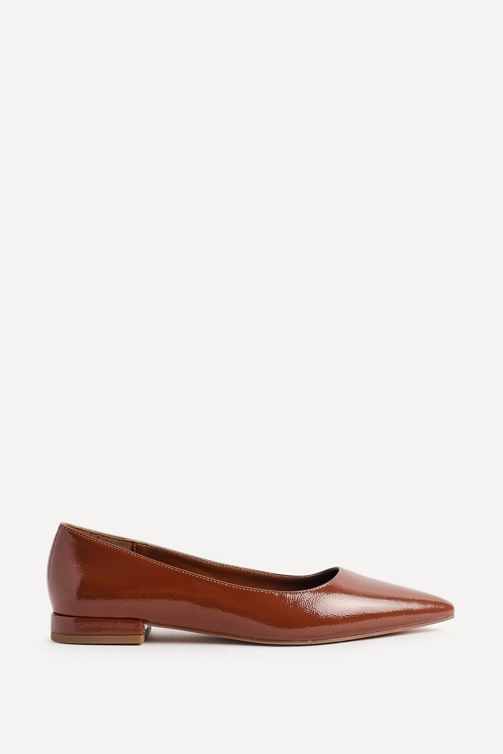 Orian Caramel Faux Leather Pointed Toe Ballet Flats