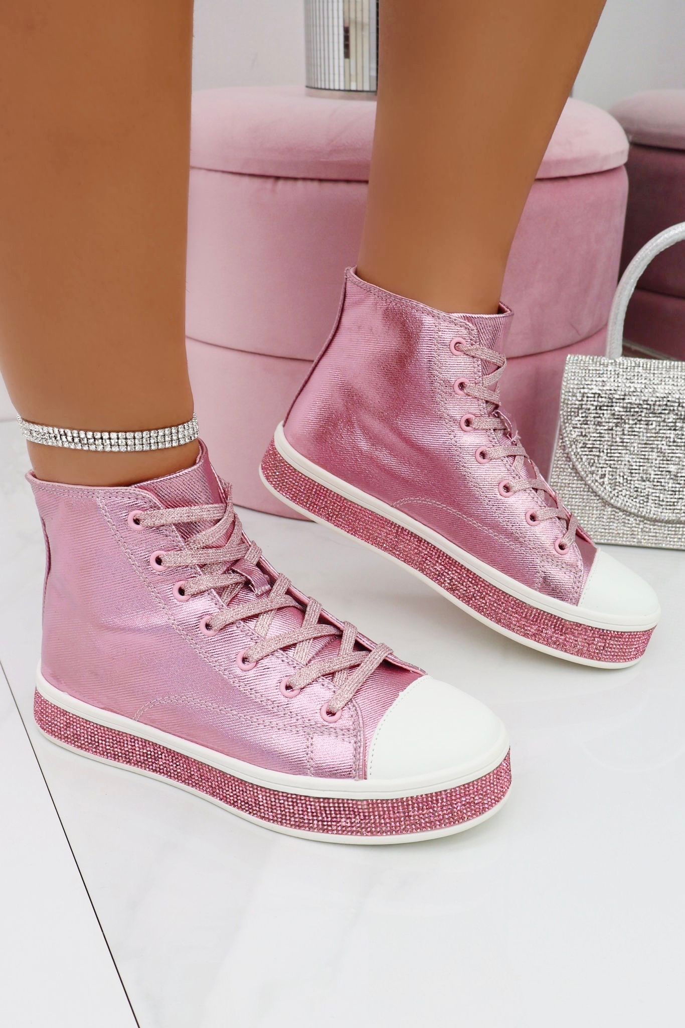 Crystal Canvas High Top Trainers