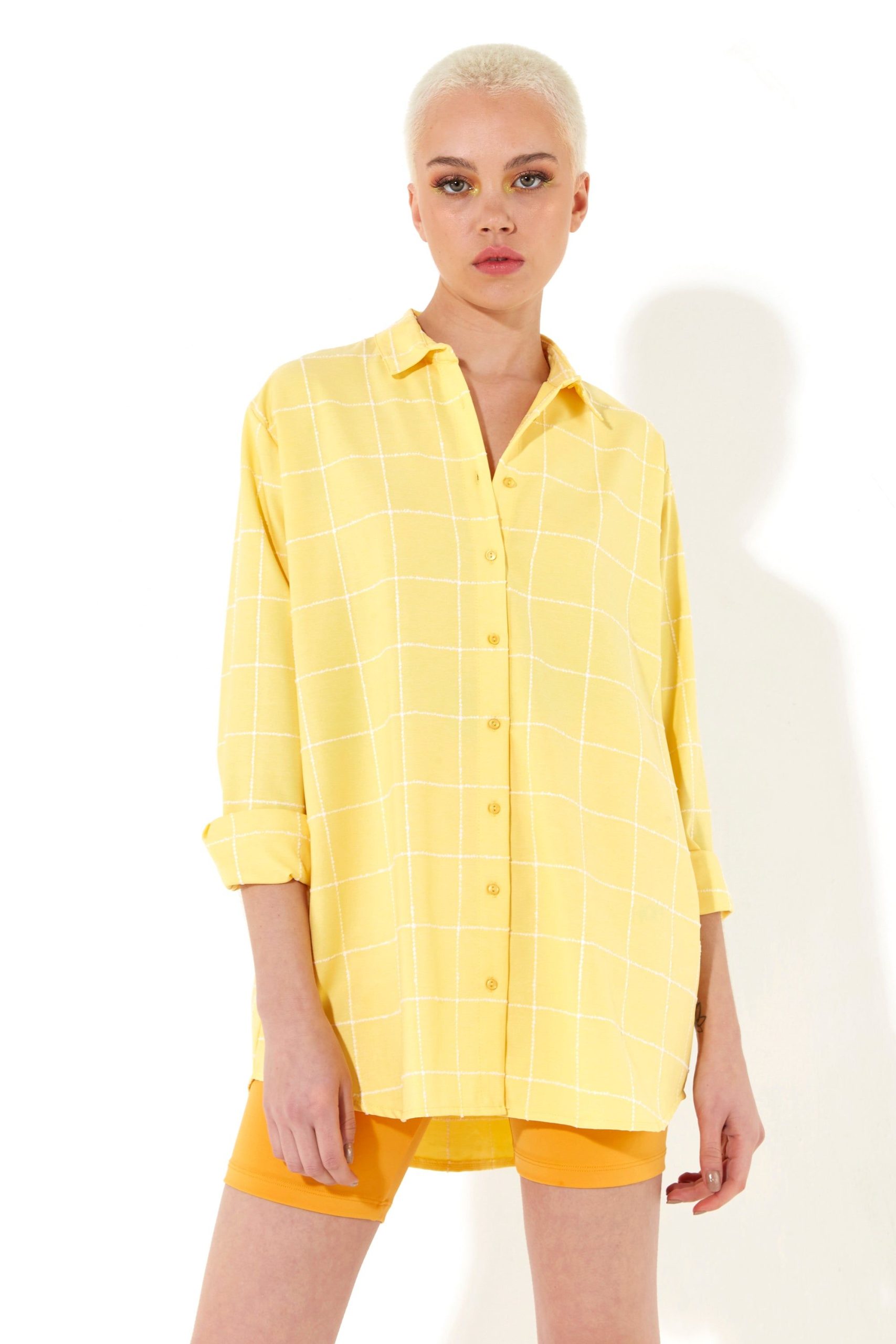 Jacquard Check Oversized Shirt
