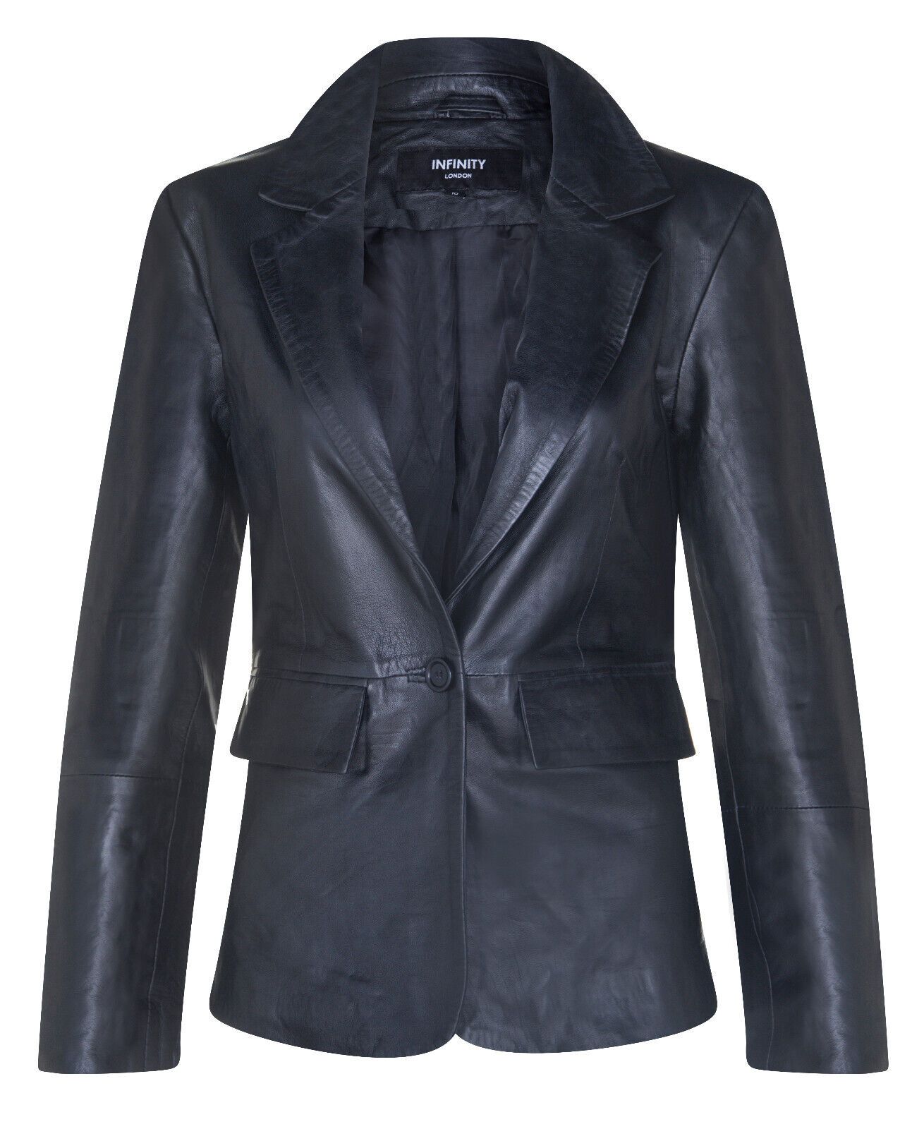 One Button Leather Blazer Jacket-Newhaven