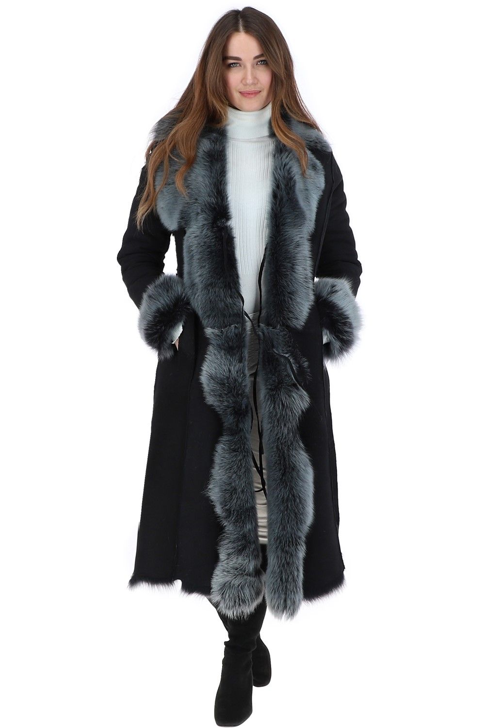 'Alaska' Long Length Toscana Suede Leather Coat