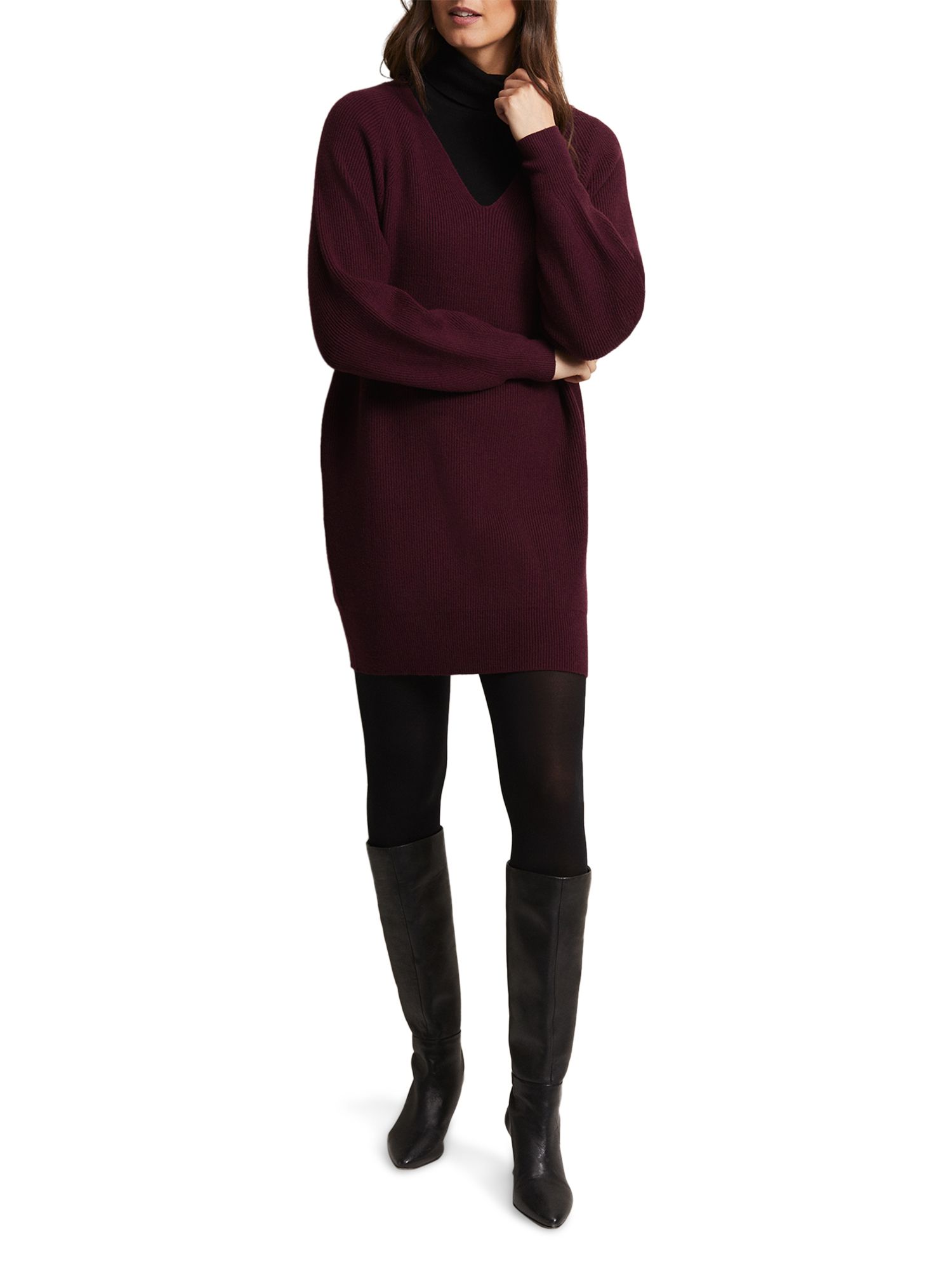 Eliana Chunky Knit V Neck Dress