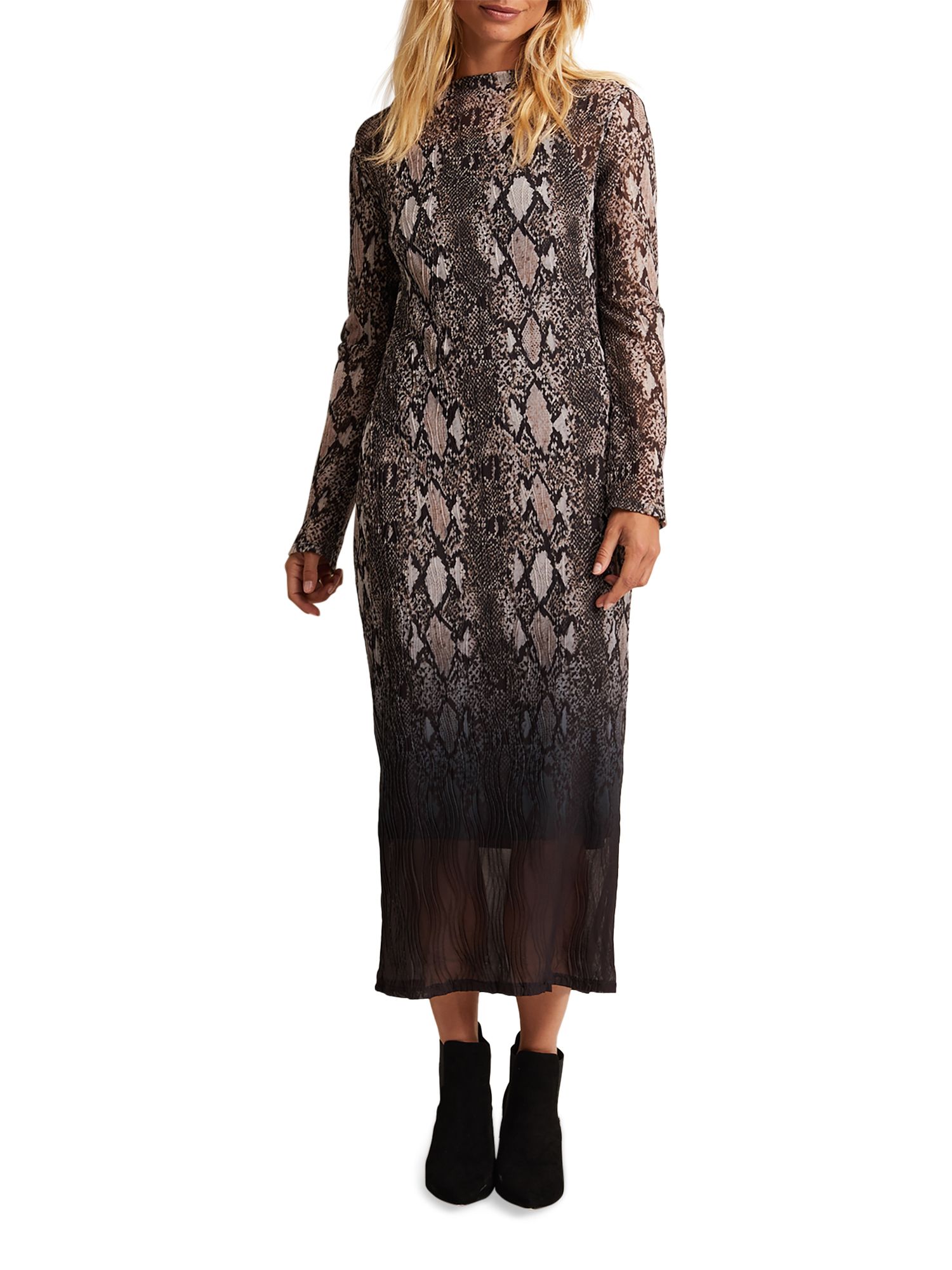 Alix Ombre Snake Midi Mesh Dress Snake