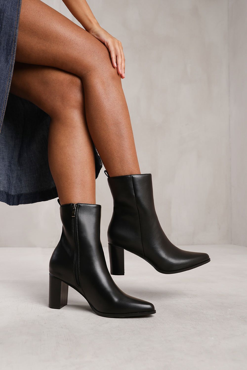 'Artic' Block Heel Ankle Boot