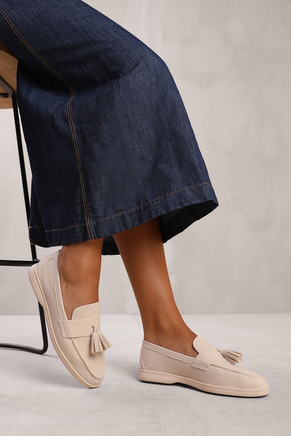 'Azalea' Slip On Loafer With Tassel Detailing