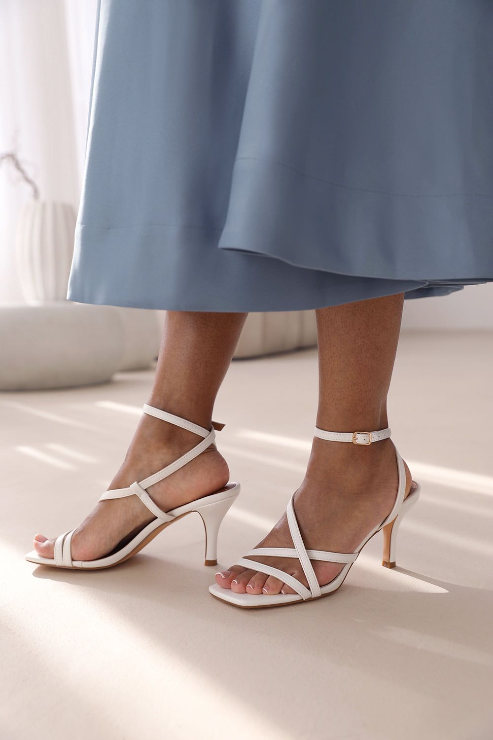 'Ariyah' Multi Strap Cross Over Mid Heels