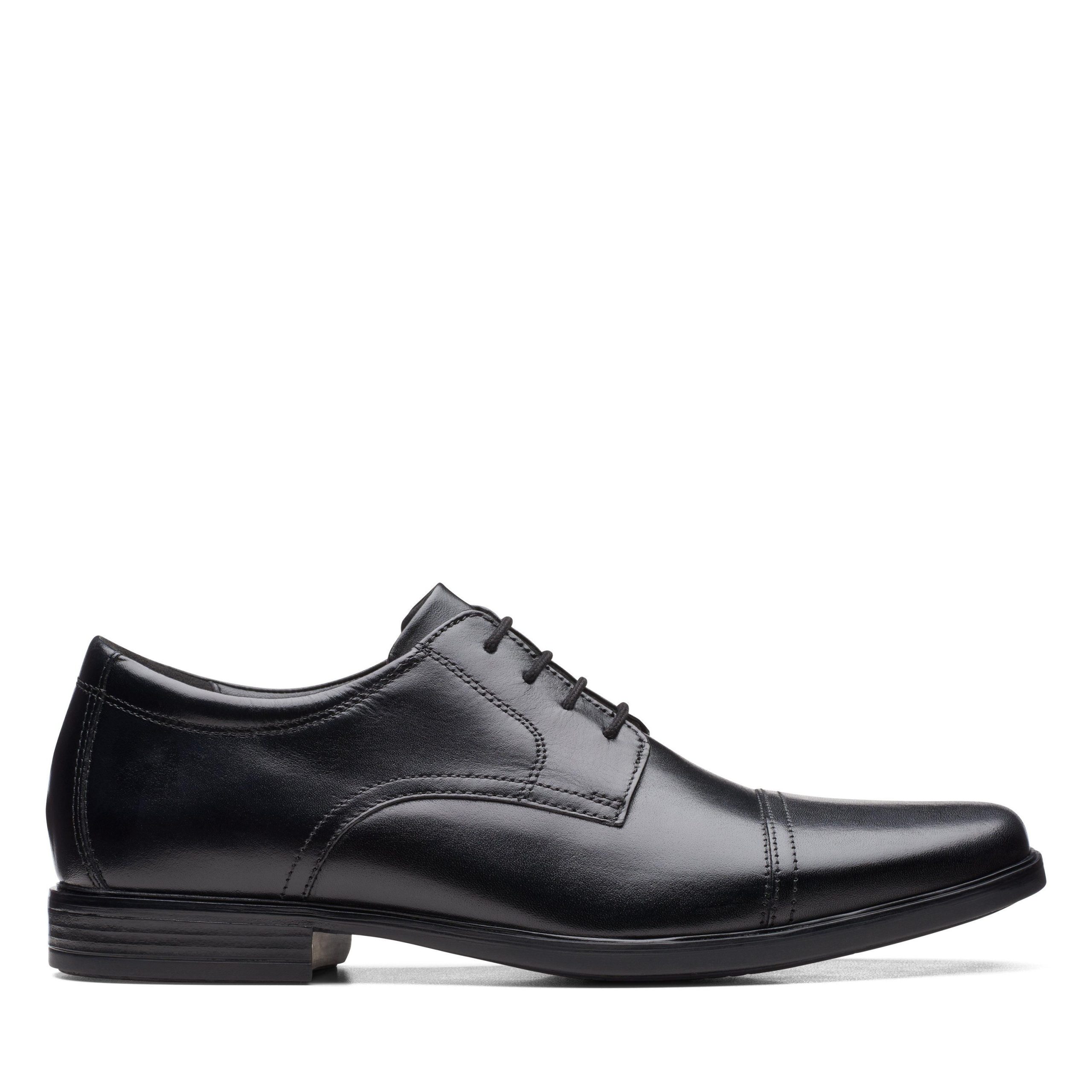 Howard Cap Black Leather Derby Shoes
