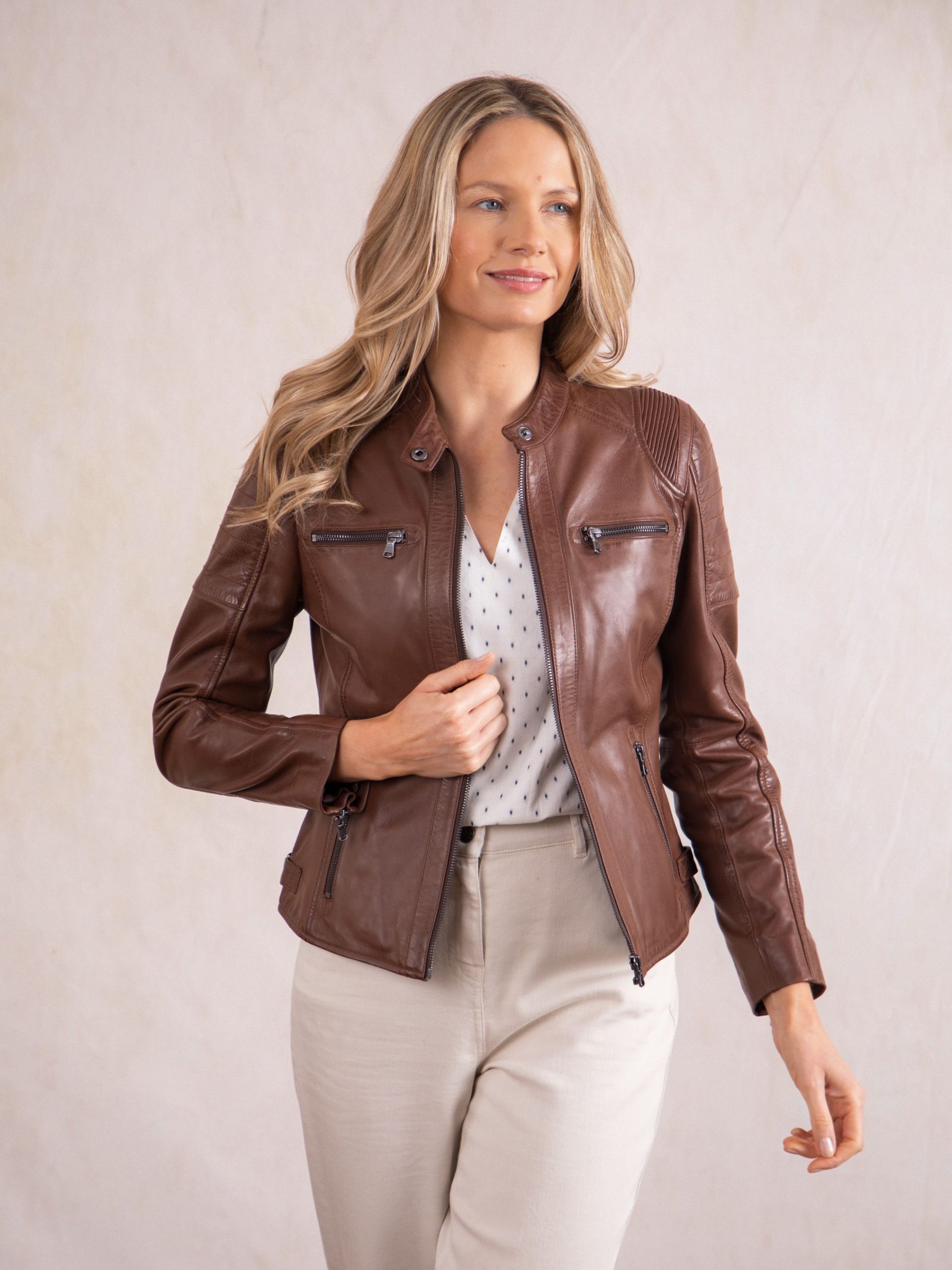 'Buttermere' Leather Racer Jacket