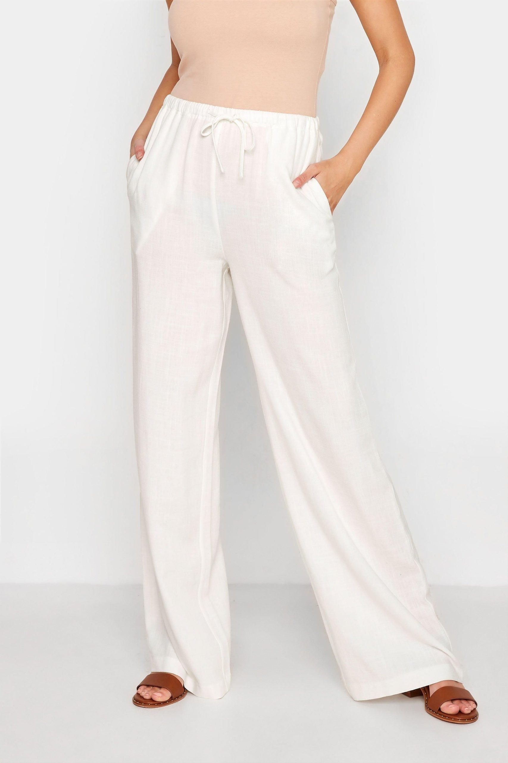 Tall Linen Blend Wide Leg Trousers