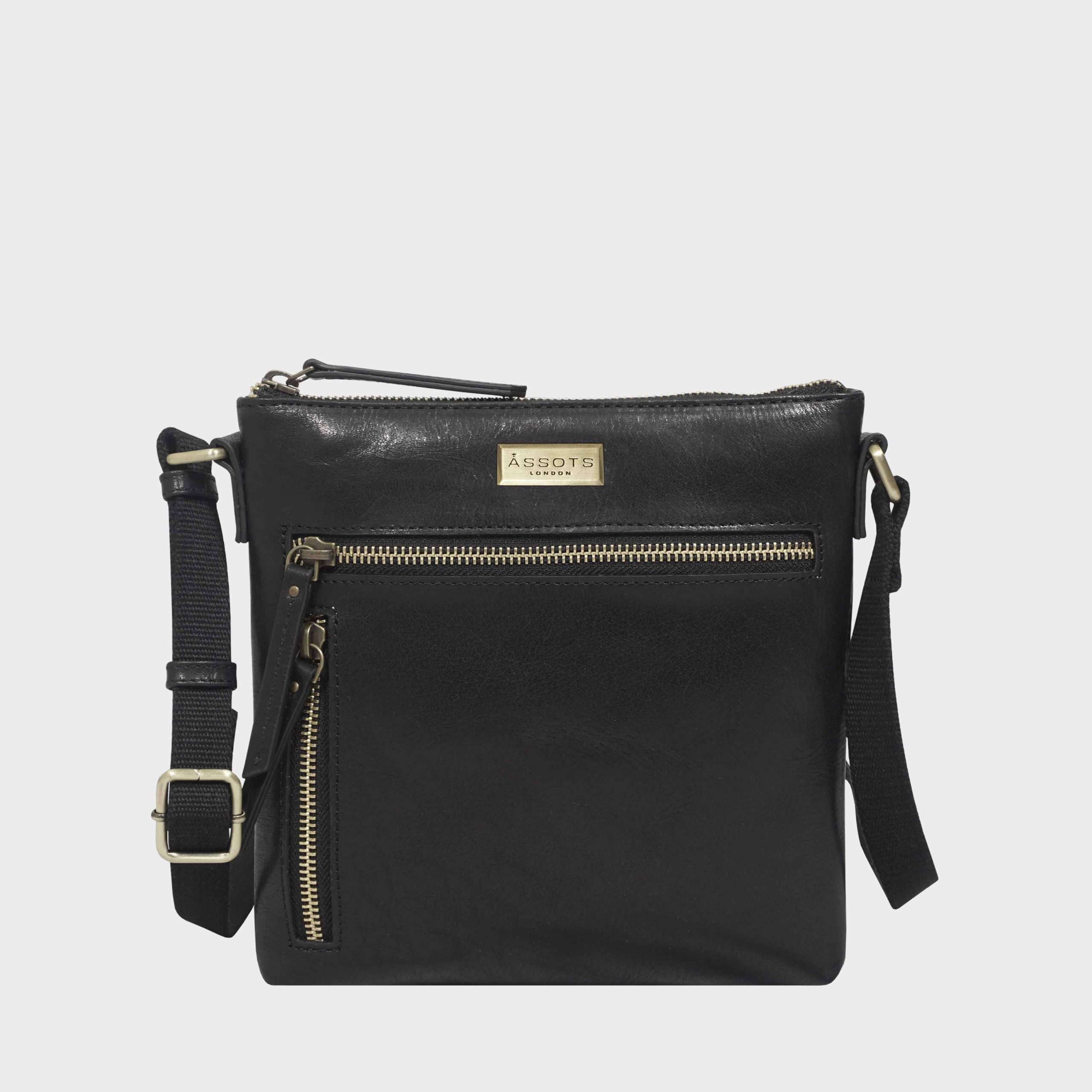 RUE' Polished VT Real Leather Crossbody Bag