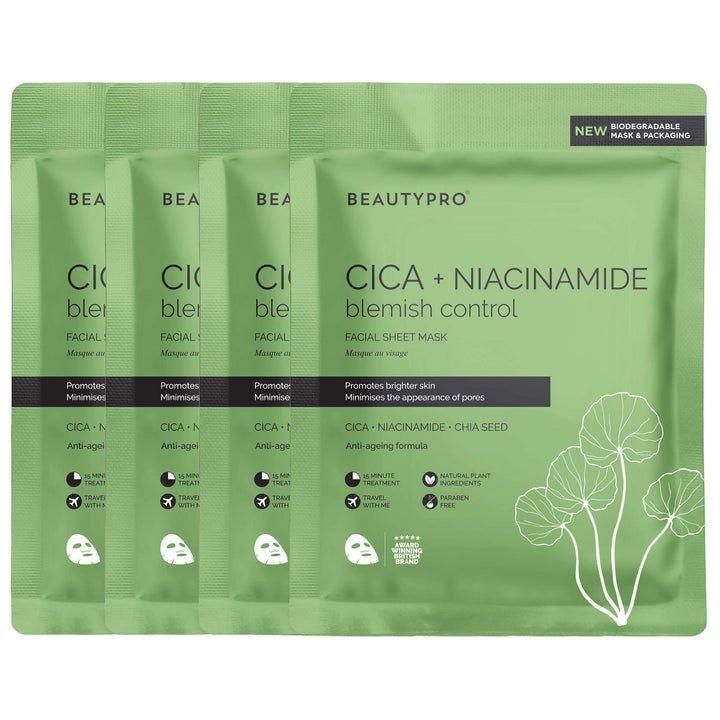 Cica + Niacinamide Blemish Control Sheet Mask - Pack Of 4