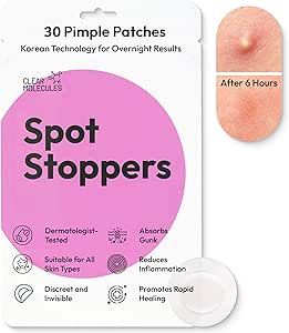 Spot Stoppers Pimple Patches - Clear Hydrocolloid Patches for Spots & Blemishes