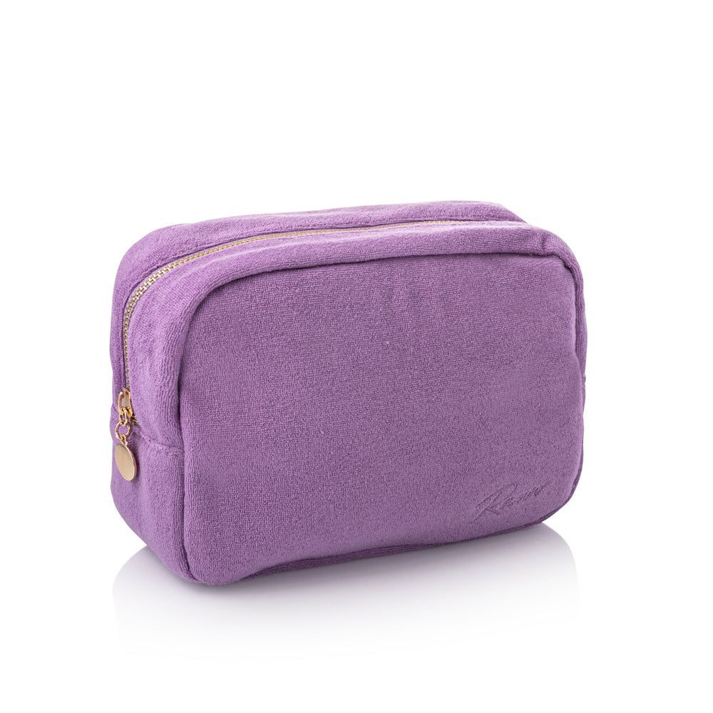 Teddy Towel Cosmetic Bag - Purple