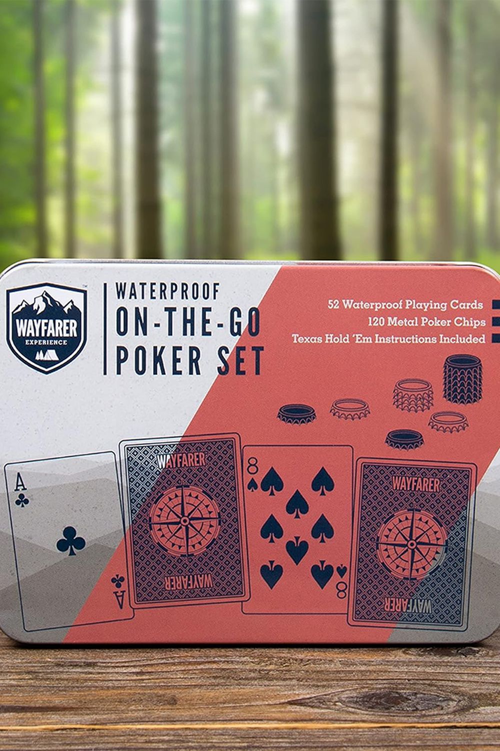 On-the-Go Poker Set Includes 52 Waterproof Playing Cards