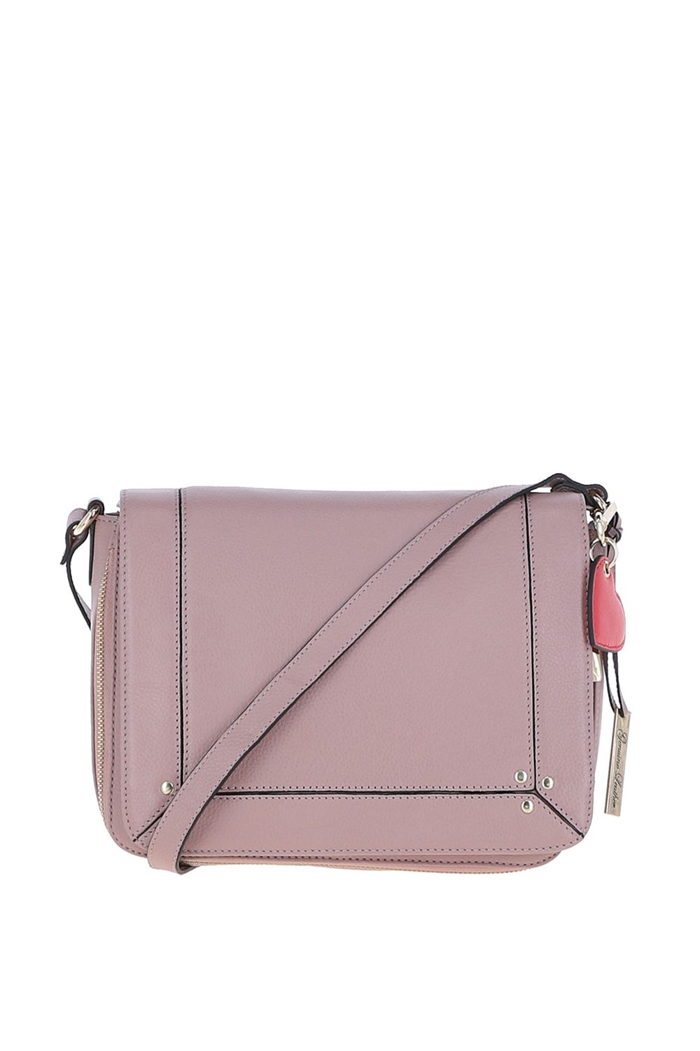 'Tsanta' Flap Over Real Leather Shoulder Bag