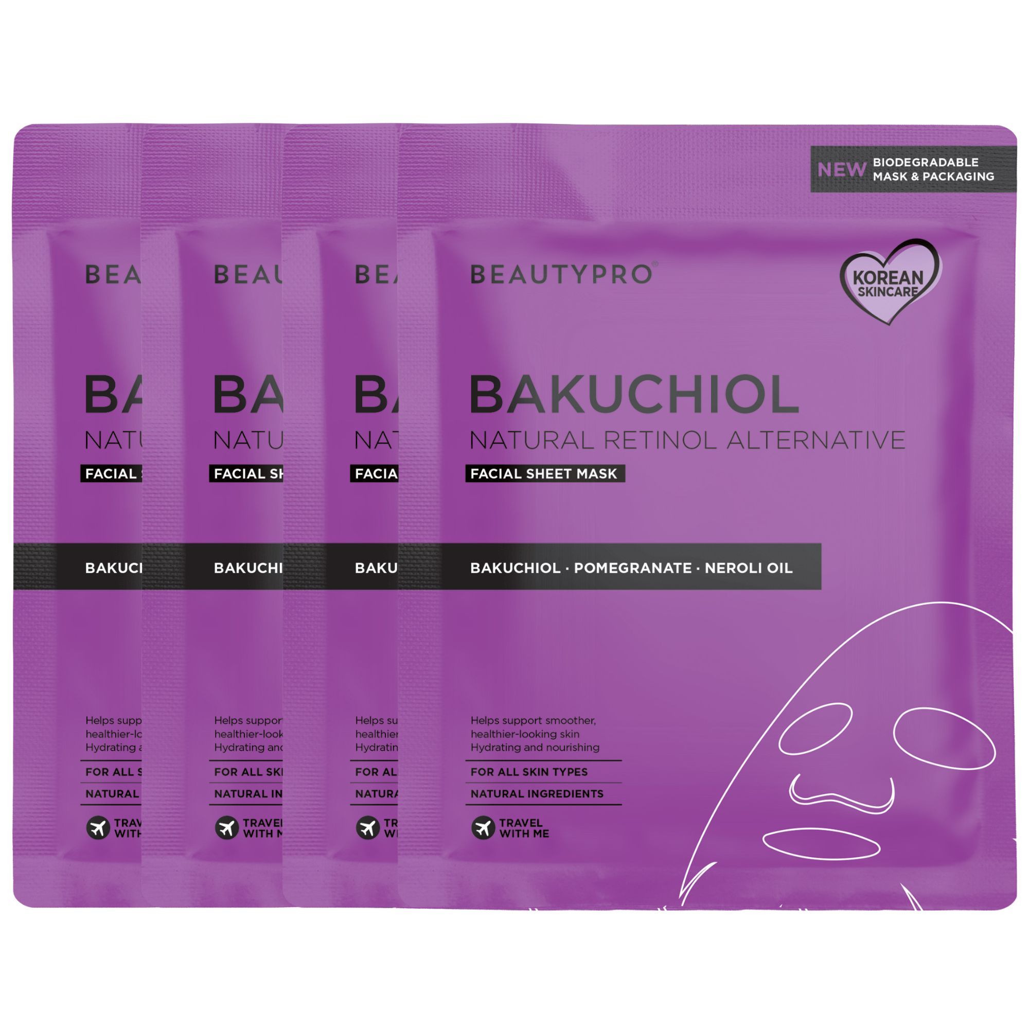 BAKUCHIOL Sheet Mask - Pack of 4