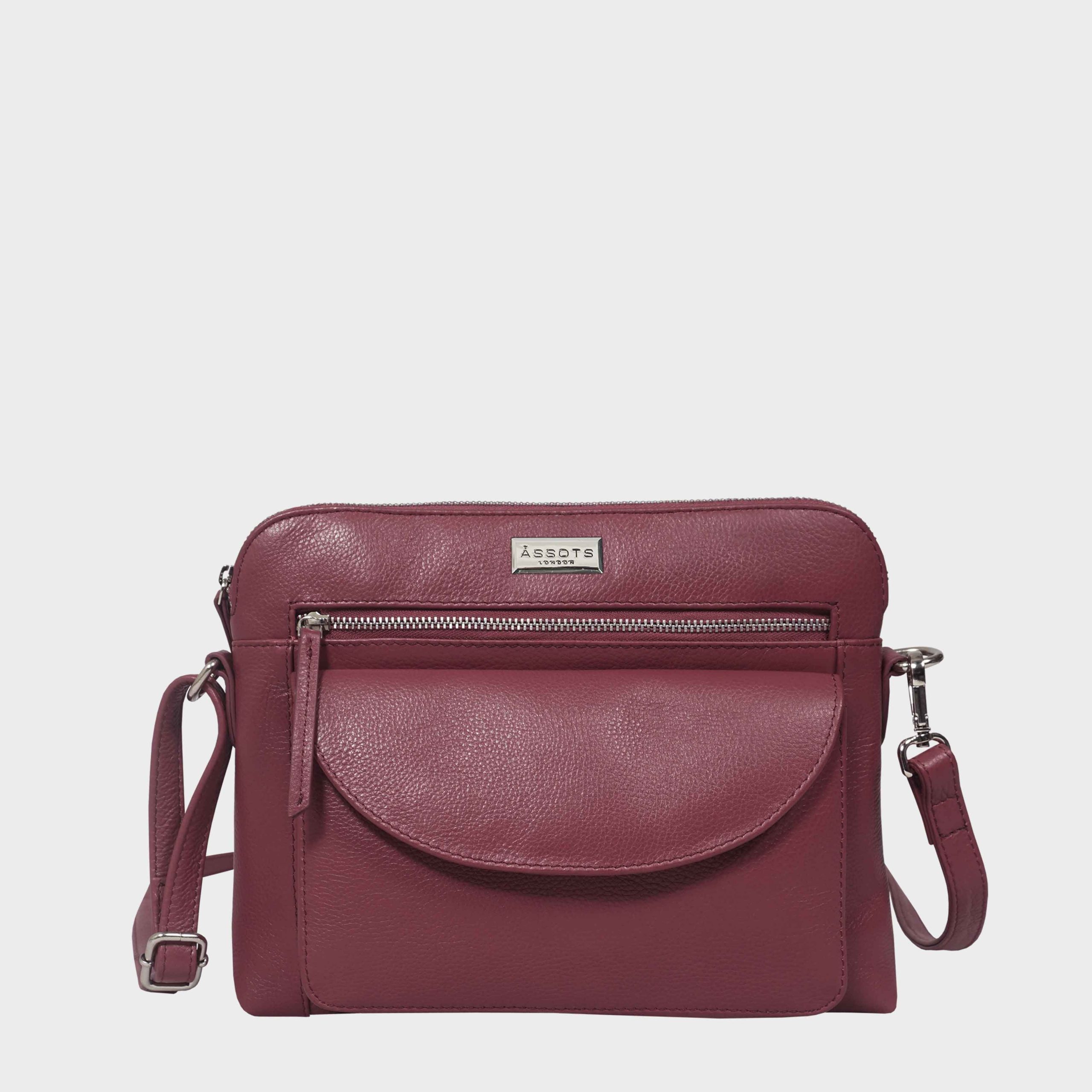 'JEAN' Soft Pebble Grain Real Leather Crossbody Bag