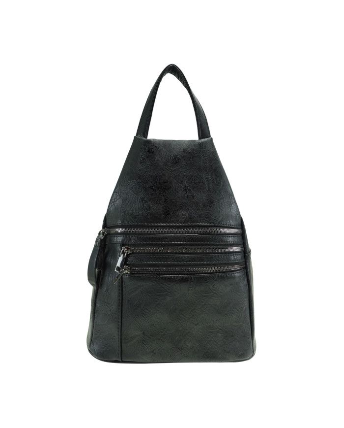 4 Exterior Zippered Pockets Backpack With Handle