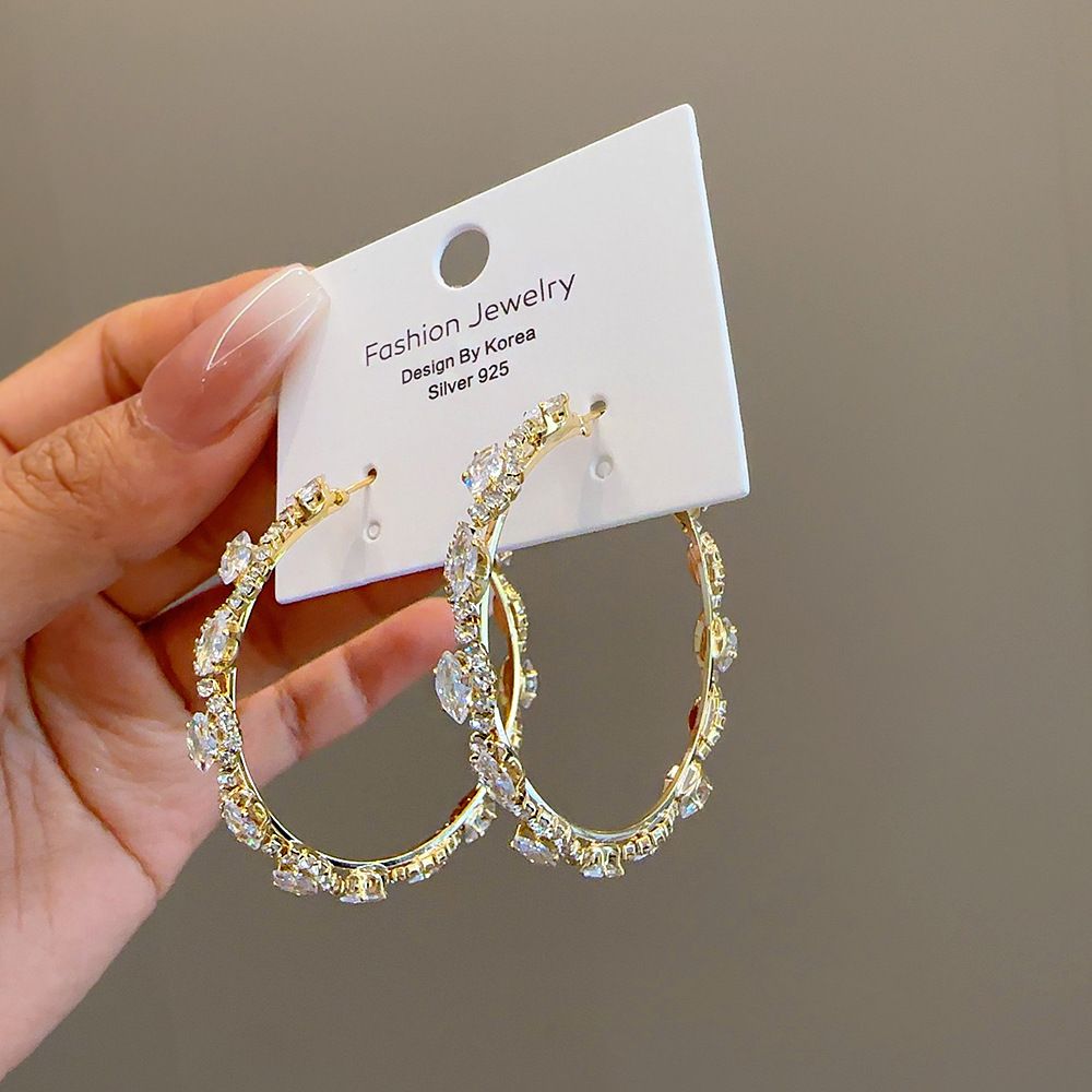 Elegant Hoops Crystal Earrings