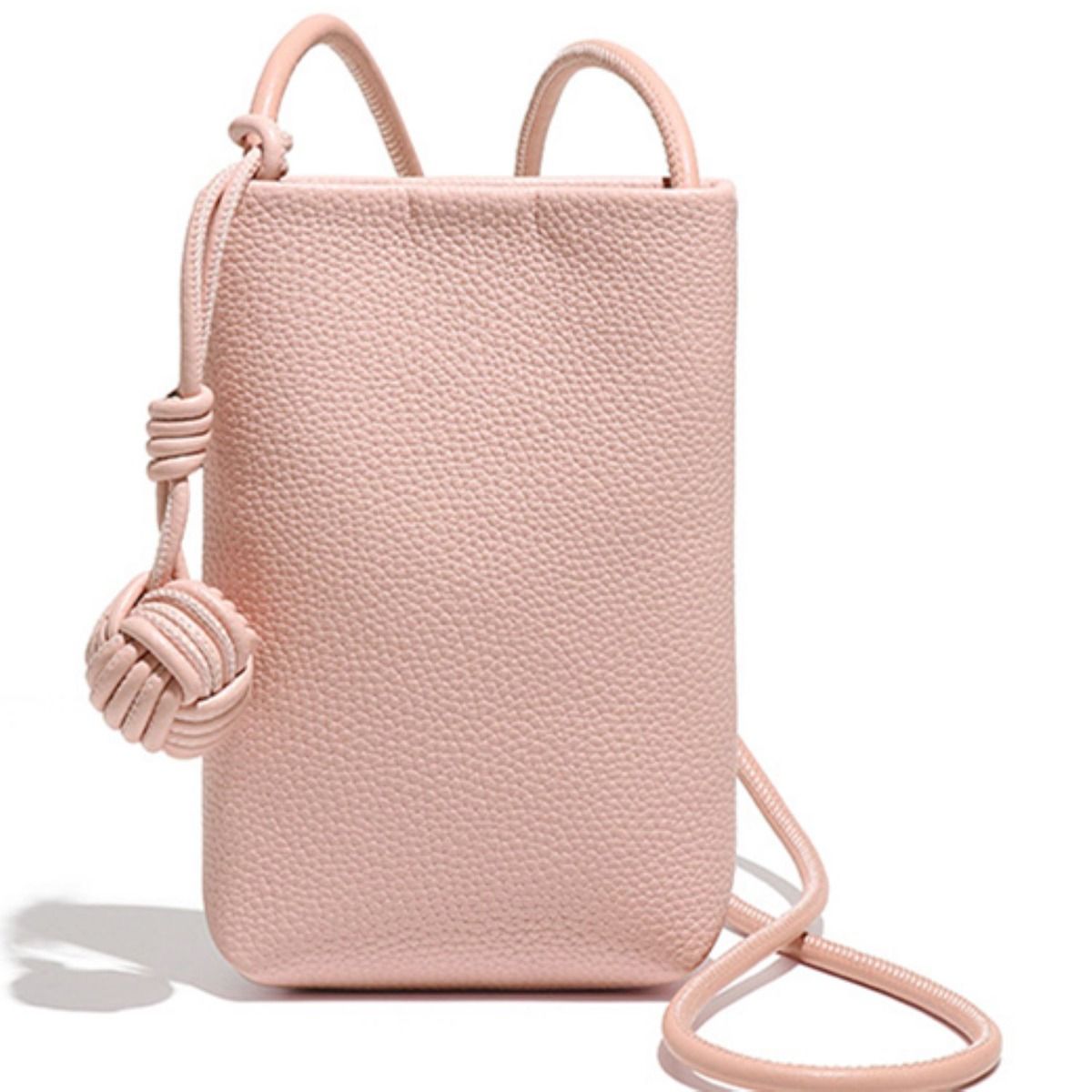 Pompom Décor Cross Body Small Phone Bag