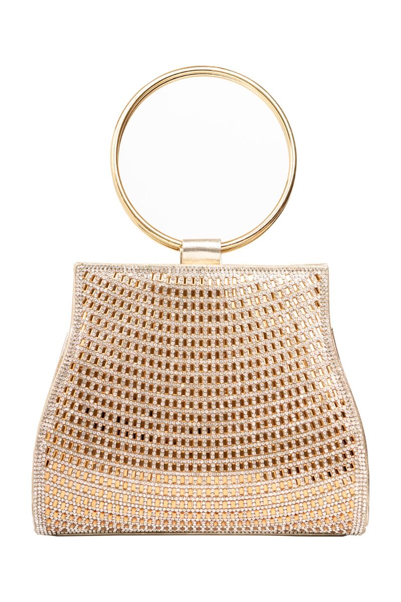 Glamour Evening Clutch with Circular Handles